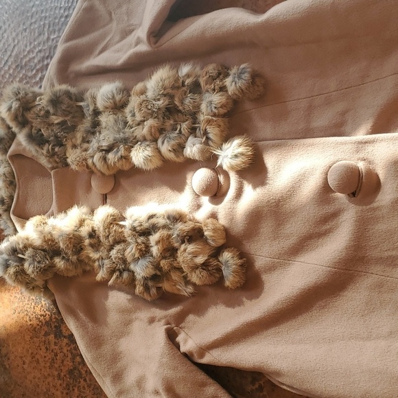 Vintage Penney's Union Made Austelle Fur Collar Scarf Pockets Long Sz. L Coat - Picture 6 of 16